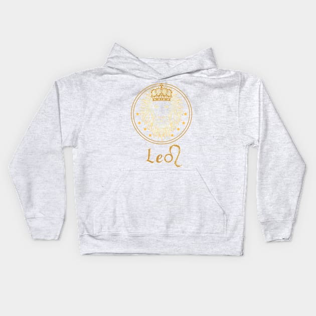 Leo Zodiac Sign Birthday Kids Hoodie by AE Desings Digital